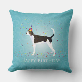 Treeing Walker Coonhound Happy Birthday Design Kissen