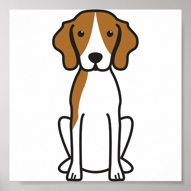 Treeing Walker Coonhound Hund Cartoon Poster (Vorne)