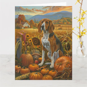 Treeing Walker Coonhound Hund Herbst Erntedank Karte