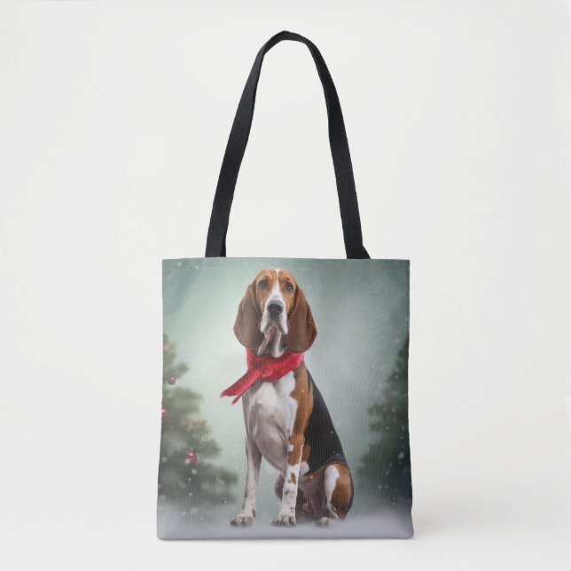 Treeing Walker Coonhound Hund in Schnee Weihnachte (Vorderseite)