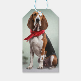 Treeing Walker Coonhound Hund in Schnee Weihnachte Geschenkanhänger