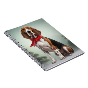 Treeing Walker Coonhound Hund in Schnee Weihnachte Notizblock