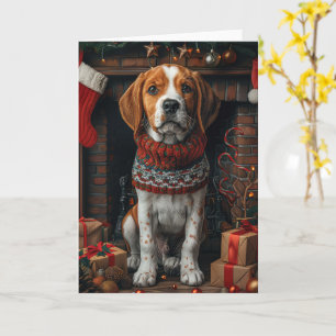 Treeing Walker Coonhound Hund mit Weihnachtsgesche Karte