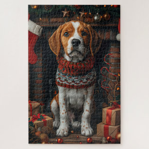 Treeing Walker Coonhound Hund mit Weihnachtsgesche Puzzle