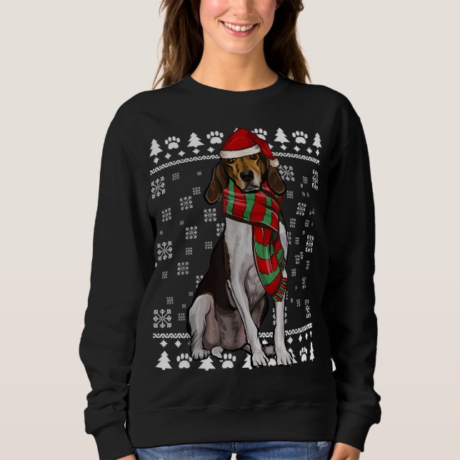 Treeing Walker Coonhound Hund Weihnachtsmannmütze  Sweatshirt (Vorderseite)