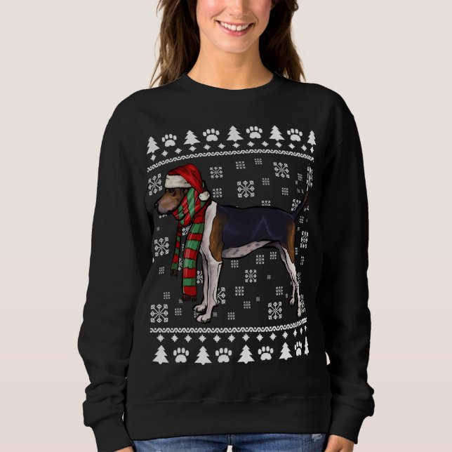 Treeing Walker Coonhound Hund Weihnachtsmannmütze  Sweatshirt (Vorderseite)