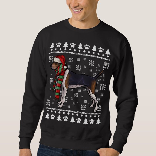 Treeing Walker Coonhound Hund Weihnachtsmannmütze  Sweatshirt (Vorderseite)
