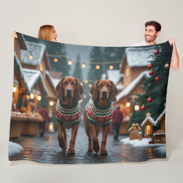 Treeing Walker Coonhound Hunde Weihnachten Schnee Fleecedecke (Beispiel)