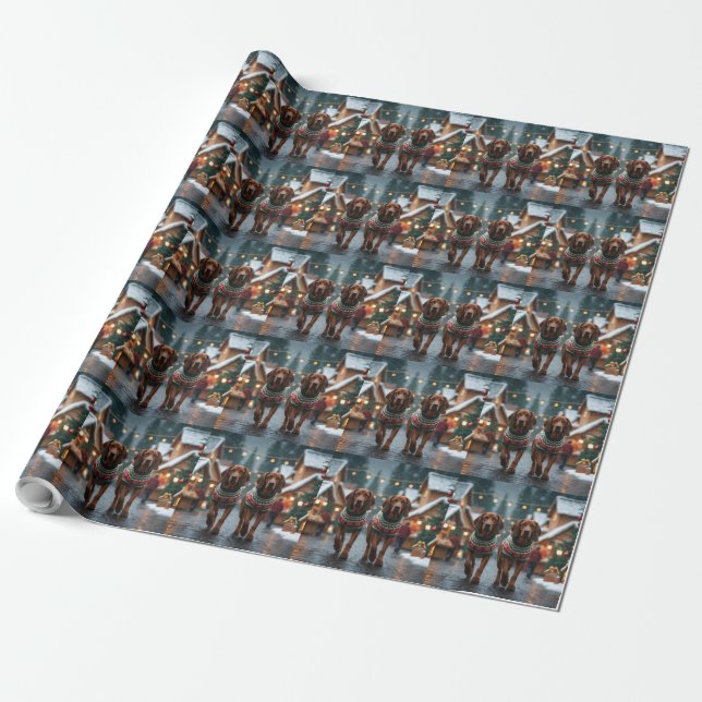 Treeing Walker Coonhound Hunde Weihnachten Schnee  Geschenkpapier (Ungerollt)