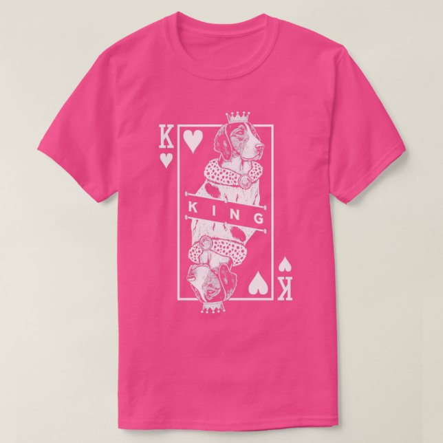 Treeing Walker Coonhound King of Hearts Funny TWC T-Shirt (Design vorne)