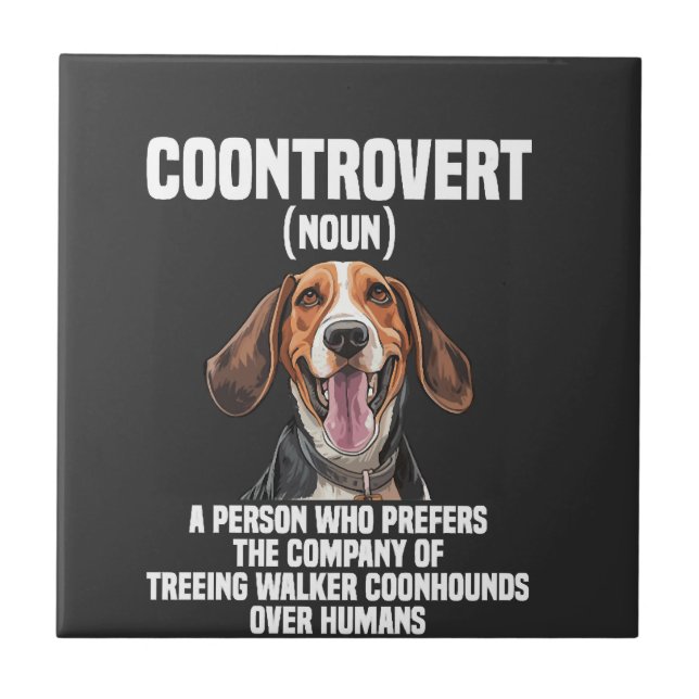 Treeing Walker Coonhound Liebhaber Hund Coontrover Fliese (Vorderseite)