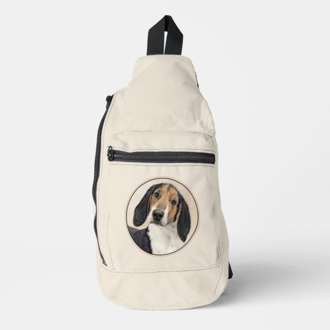 Treeing Walker Coonhound Malerei Original Hunde Ku Crossbody Bag (Vorderseite)