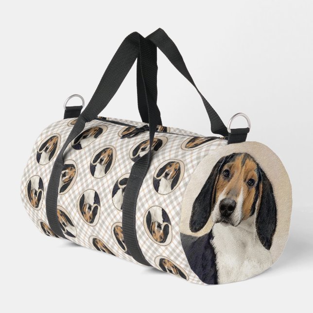 Treeing Walker Coonhound Malerei Original Hunde Ku Duffle Bag (Linke Seite)