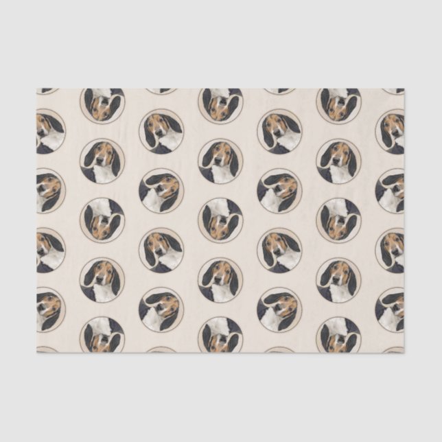 Treeing Walker Coonhound Malerei Original Hunde Ku Seidenpapier (Vorderseite)