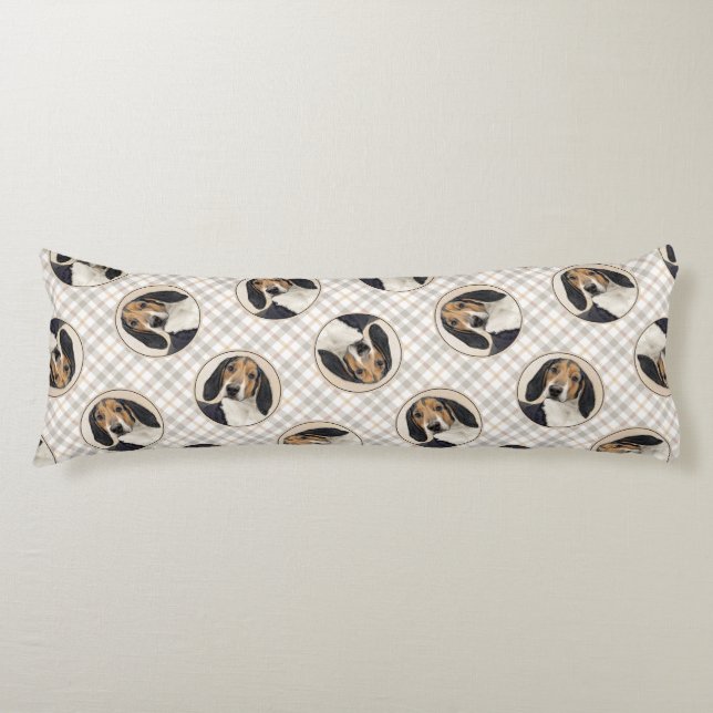 Treeing Walker Coonhound Malerei Original Hunde Ku Seitenschläferkissen (Vorderseite)