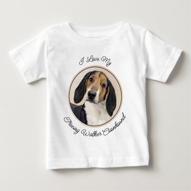Treeing Walker Coonhound Malerei - Originelle Kuns Baby T-shirt (Vorderseite)