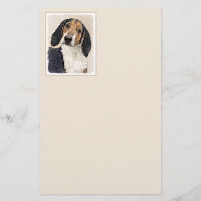 Treeing Walker Coonhound Malerei - Originelle Kuns Briefpapier (Vorderseite)