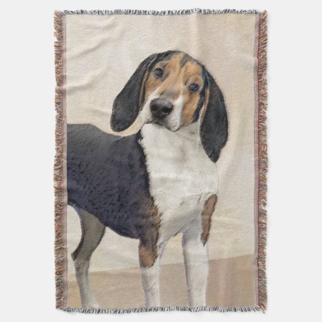 Treeing Walker Coonhound Malerei - Originelle Kuns Decke (Vorderseite Vertikal)