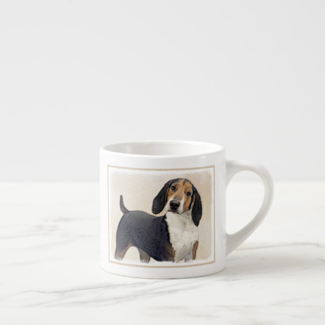 Treeing Walker Coonhound Malerei - Originelle Kuns Espressotasse (Rechts)