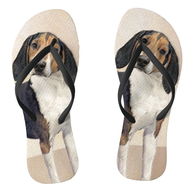 Treeing Walker Coonhound Malerei - Originelle Kuns Flip Flops (Fußbett)