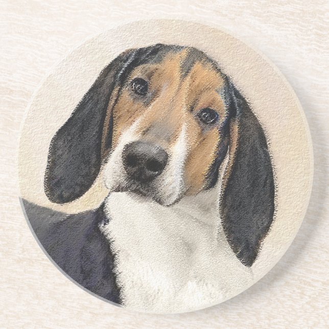 Treeing Walker Coonhound Malerei - Originelle Kuns Getränkeuntersetzer (Vorne)