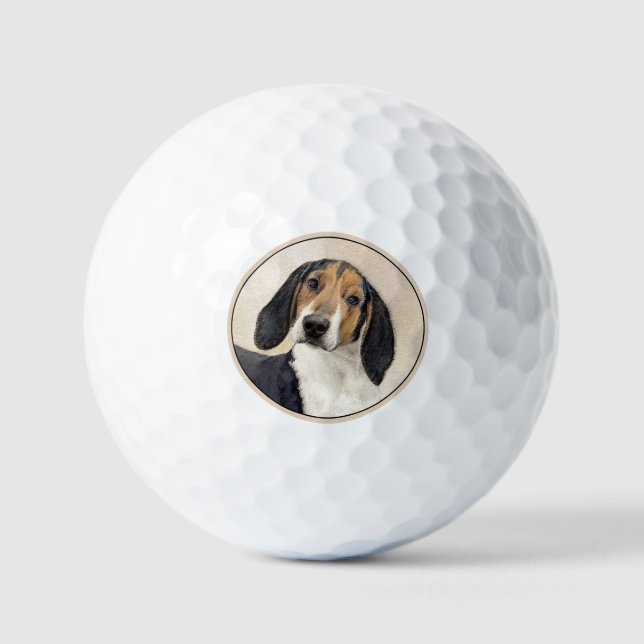 Treeing Walker Coonhound Malerei - Originelle Kuns Golfball (Vorderseite)