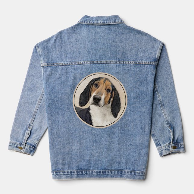 Treeing Walker Coonhound Malerei - Originelle Kuns Jeansjacke (Rückseite)