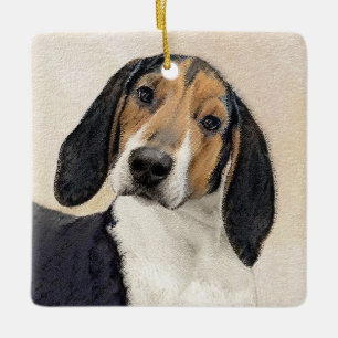 Treeing Walker Coonhound Malerei - Originelle Kuns Keramikornament
