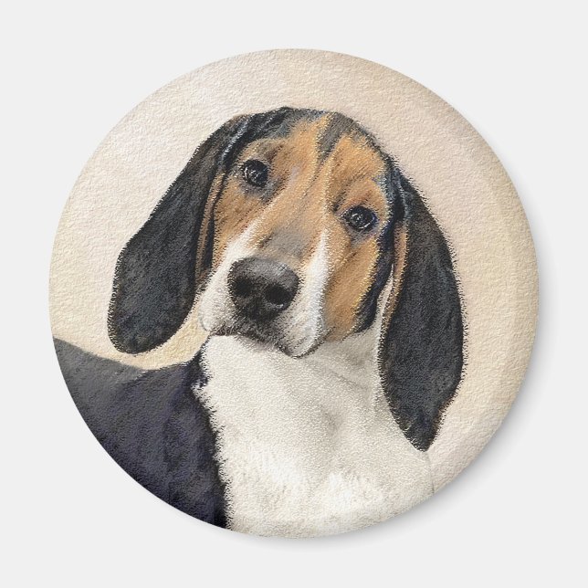 Treeing Walker Coonhound Malerei - Originelle Kuns Magnet (Vorne)