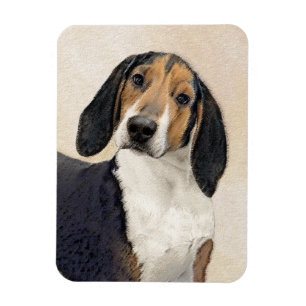 Treeing Walker Coonhound Malerei - Originelle Kuns Magnet