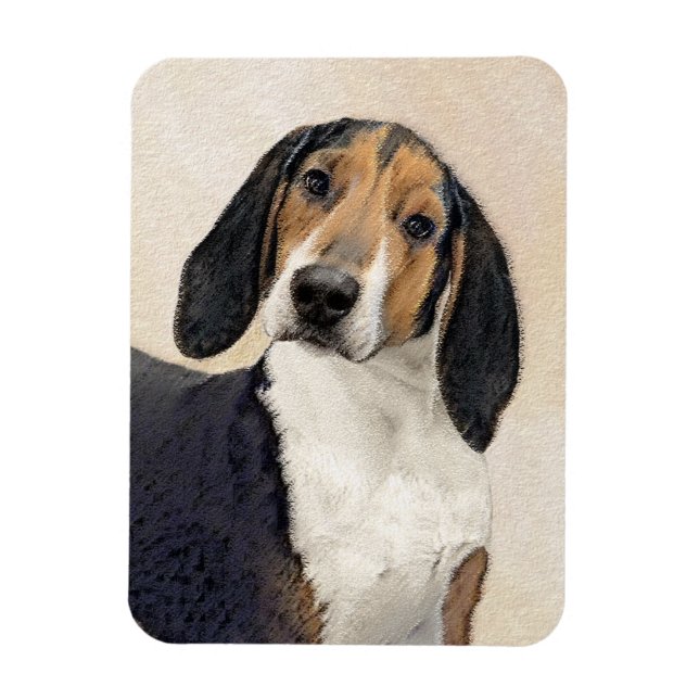 Treeing Walker Coonhound Malerei - Originelle Kuns Magnet (Vertikal)
