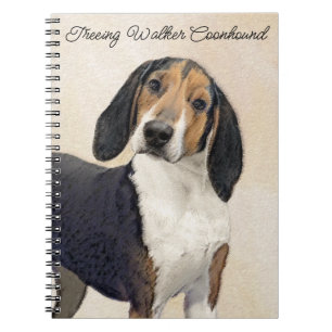 Treeing Walker Coonhound Malerei - Originelle Kuns Notizblock