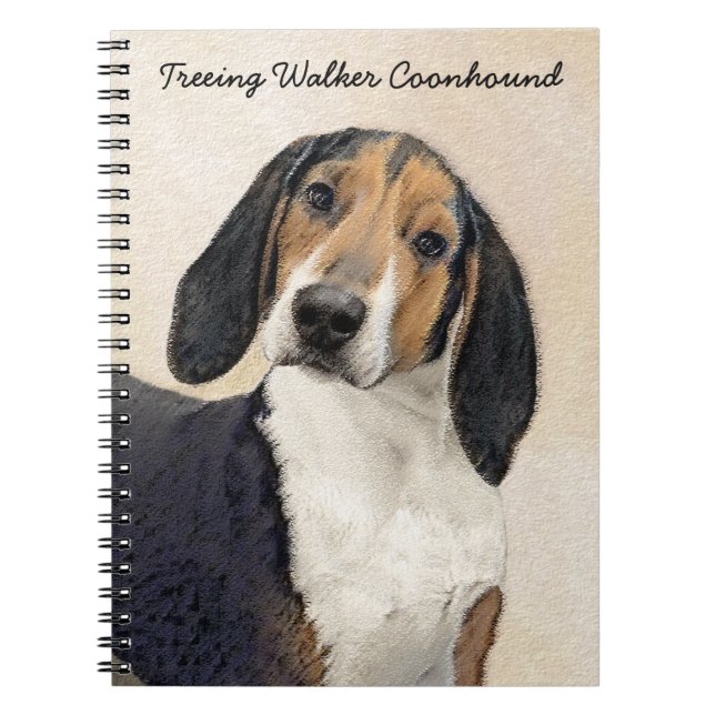 Treeing Walker Coonhound Malerei - Originelle Kuns Notizblock (Vorderseite)