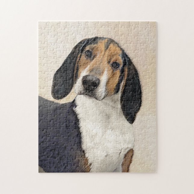 Treeing Walker Coonhound Malerei - Originelle Kuns Puzzle (Vertikal)