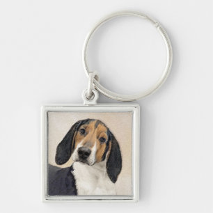 Treeing Walker Coonhound Malerei - Originelle Kuns Schlüsselanhänger