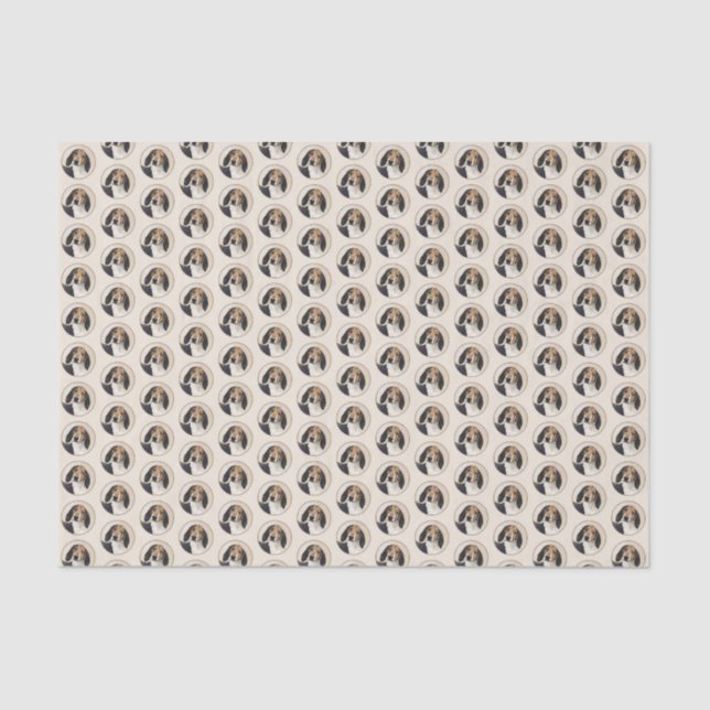 Treeing Walker Coonhound Malerei - Originelle Kuns Seidenpapier (Vorderseite)