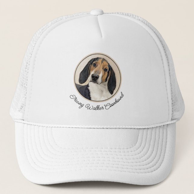 Treeing Walker Coonhound Malerei - Originelle Kuns Truckerkappe (Vorderseite)