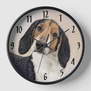 Treeing Walker Coonhound Malerei - Originelle Kuns Uhr