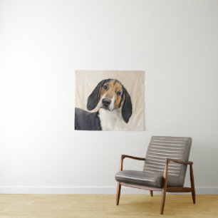 Treeing Walker Coonhound Malerei - Originelle Kuns Wandteppich