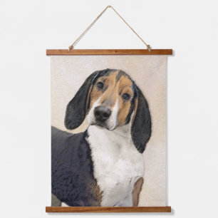 Treeing Walker Coonhound Malerei - Originelle Kuns Wandteppich Mit Holzrahmen