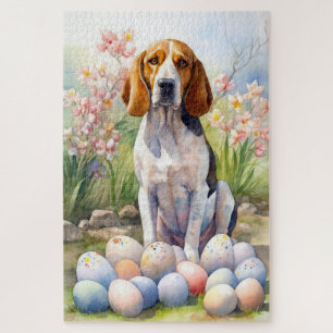 Treeing Walker Coonhound mit Ostereiern Feiertag Puzzle
