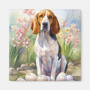 Treeing Walker Coonhound mit Ostereiern Urlaub Magnet