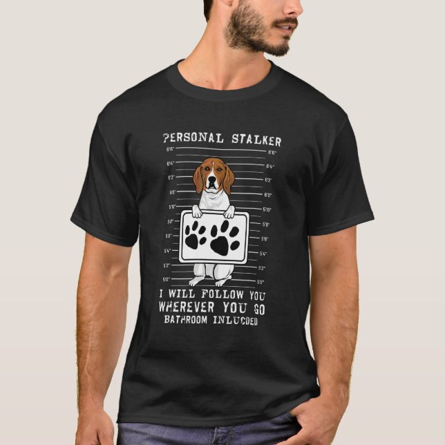 Treeing Walker Coonhound Persönlicher Stalker T-Shirt (Vorderseite)