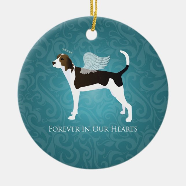 Treeing Walker Coonhound Pet Memorial Angel Dog Keramikornament (Vorne)