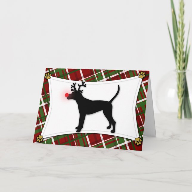 Treeing Walker Coonhound Rentier Weihnachtskarte Feiertagskarte (Vorderseite)