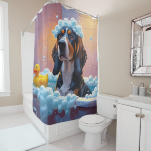 Treeing Walker Coonhound Sloppy Sleepy Niedlich Fu Duschvorhang