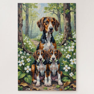 Treeing Walker Coonhound Wald-Trillium-Kunst Puzzle