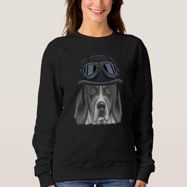 Treeing Walker Coonhound Wearing Vintage Motorcycl Sweatshirt (Vorderseite)