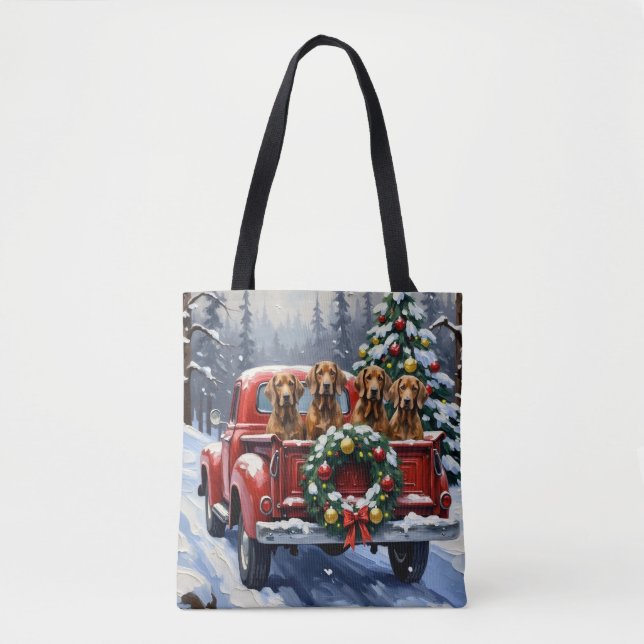 Treeing Walker Coonhound Weihnachten Rotes Lastwag (Vorderseite)