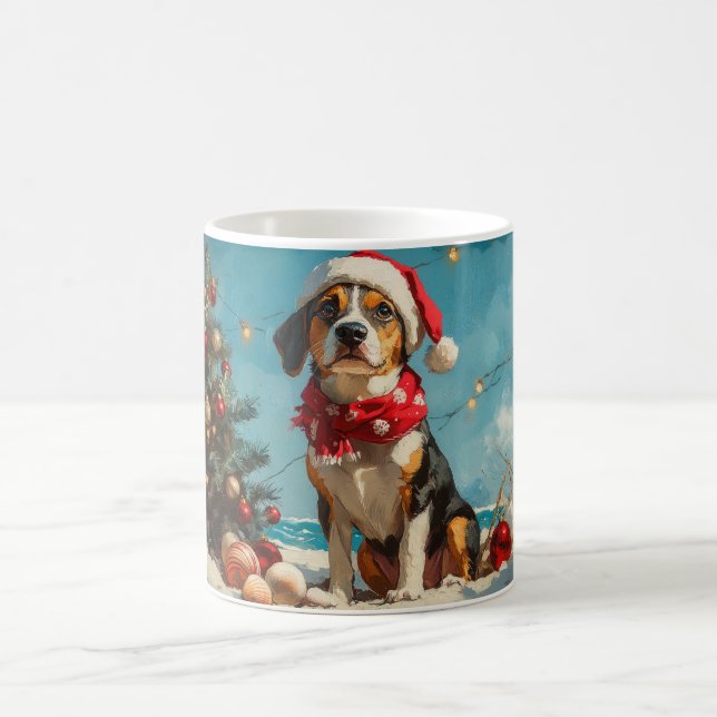 Treeing Walker Coonhound Weihnachts Vintager Stran Kaffeetasse (Mittel)